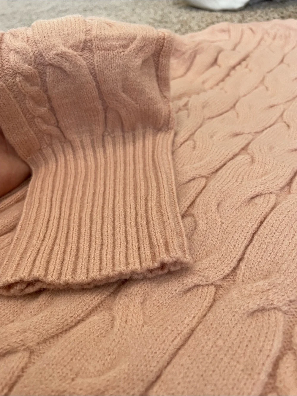 NWOT Women's Cable Knit Turtleneck Sweater Dress - Pink
